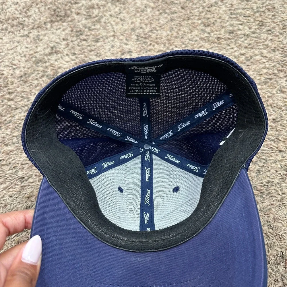 Titleist New Era Golf Hat Navy Blue Mesh Back Pro V1 FootJoy FJ Medium-Large